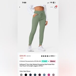 Halara joggers - basil green - medium